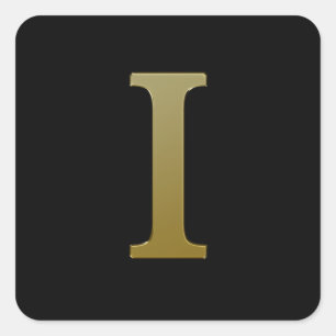 Letra I Pegatina Gold Square