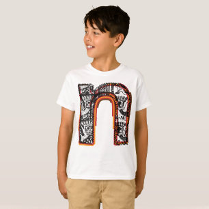 Letra inca n letra artística camiseta
