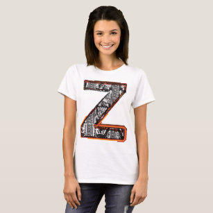 Letra inca Z letra artística camiseta