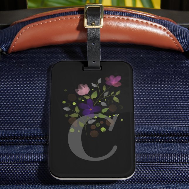 Letra inicial C Plus etiqueta de equipaje de diseñ (Anverso In situ 2)