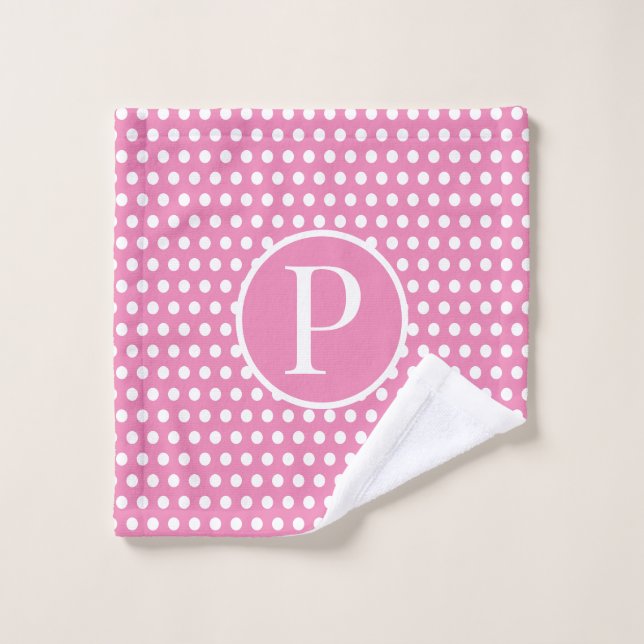 Letra inicial del personalizado Polka Dot (Toallita)
