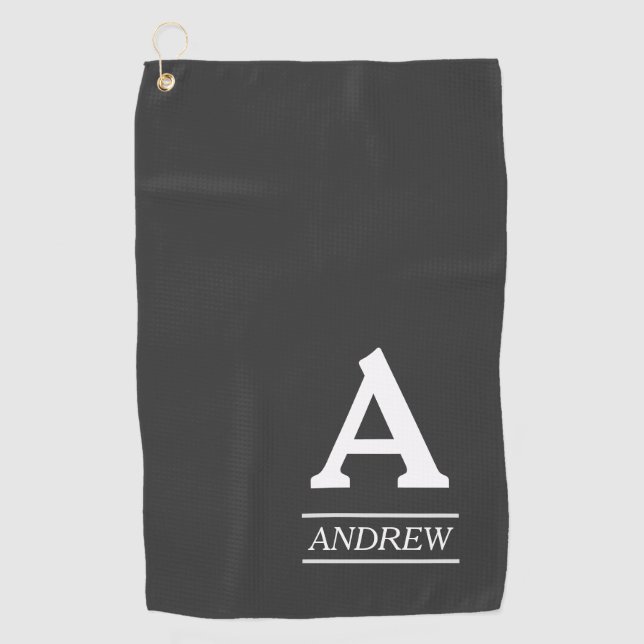 Letra inicial elegante y toalla gris conocida del (Anverso)