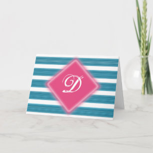 Letra inicial notecard con tema rosa y azul