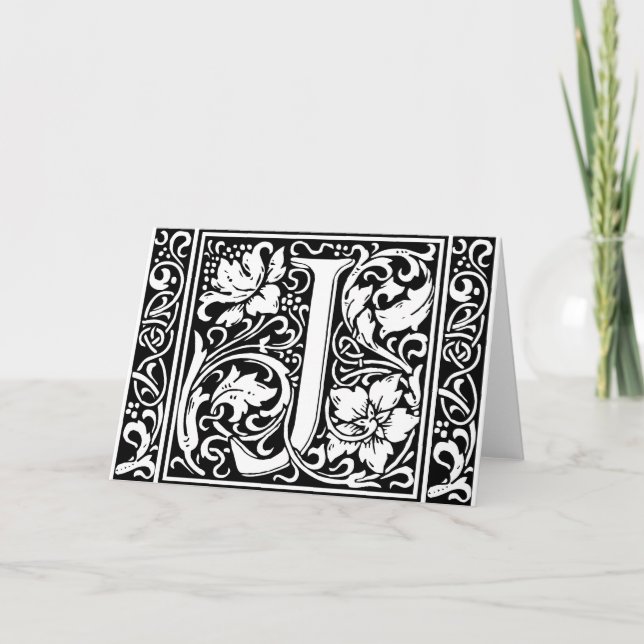 Letra J Monograma medieval Art Nouveau (Anverso)