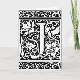 Letra J Monograma medieval Vintage Inicial