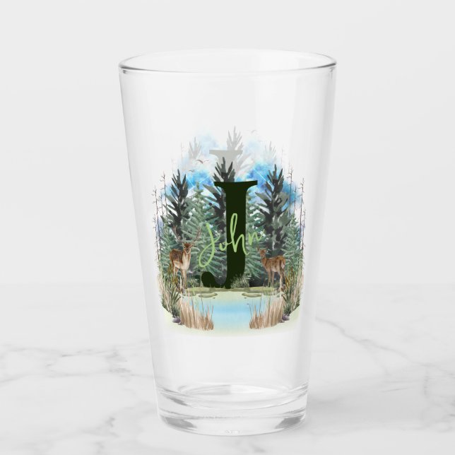 Letra J monograma personalizado del ciervo acuarel (Anverso)