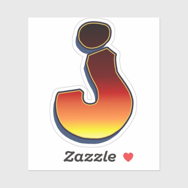 Letra J - Pegatina de llamas (Hoja)