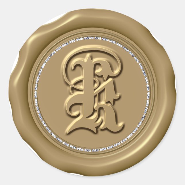 *~* Letra K Pegatinas de sellos de cera de lana de (Anverso)