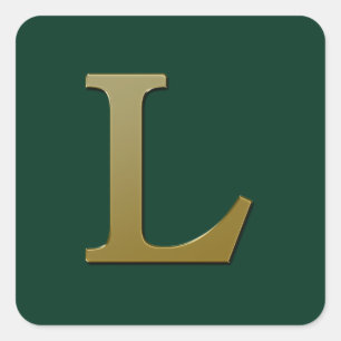 Letra L Pegatina Gold Square