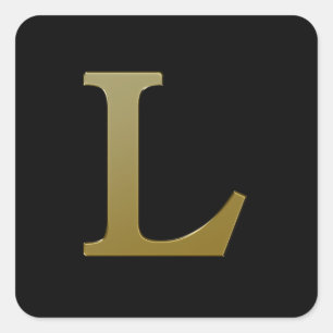 Letra L Pegatina Gold Square