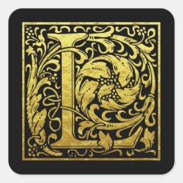 Letra L Primera Letra Faux Gold Pegatina