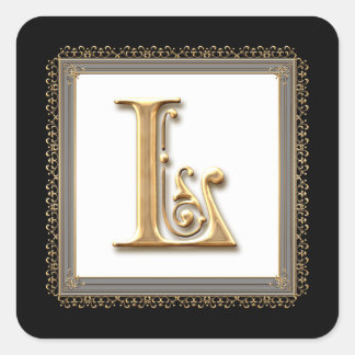 Letra L - sello de Boda formal clásico de oro y en