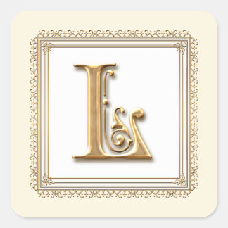 Letra L - sello de Boda formal clásico de oro y en