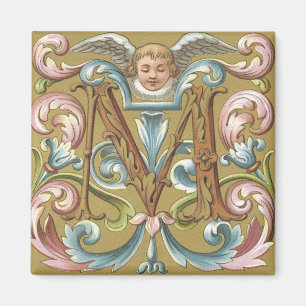 Letra M con ángel - imán