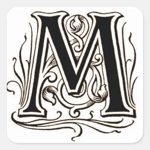 Letra "M" en Brown - Pegatina