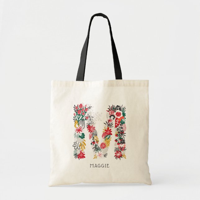 Letra M | Letra floral minúscula bolso monograma I (Frente)