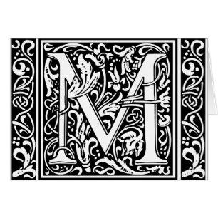 Letra M Monograma medieval Art Nouveau