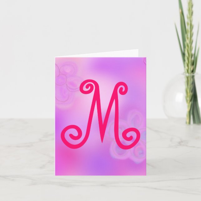 Letra M Monograma Notecard (Anverso)