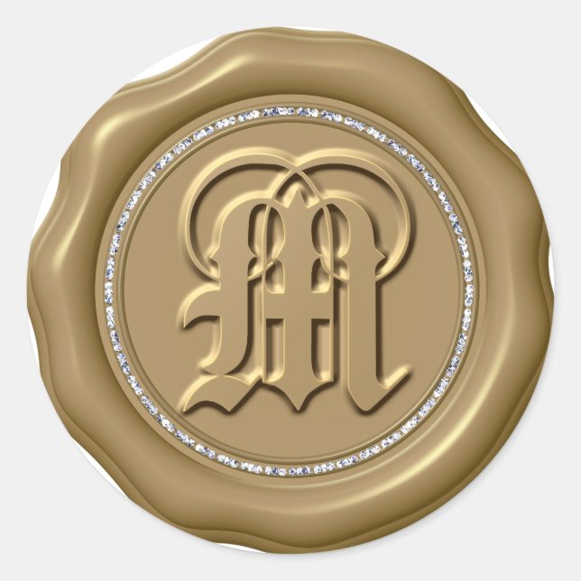 *~* Letra M Pegatinas de sellos de cera de lana de (Anverso)