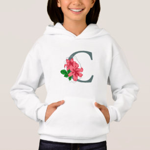 Letra mayúscula C monograma floral