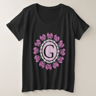 Letra mayúscula G monograma floral