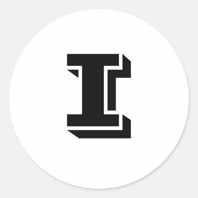 Letra mayúscula I pequeños Pegatinas redondos de J (Anverso)