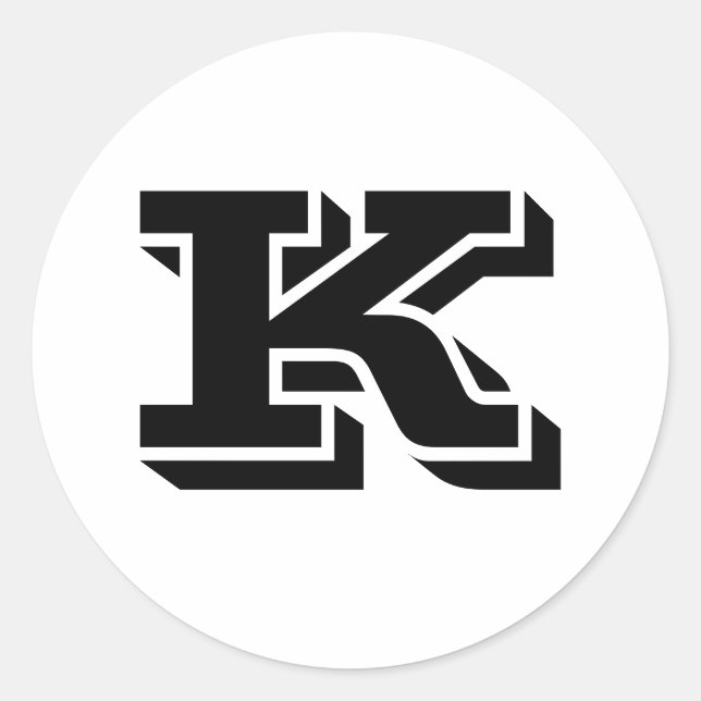 Letra mayúscula K Pegatinas redondos pequeños por  (Anverso)