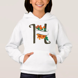 Letra mayúscula Monograma floral H