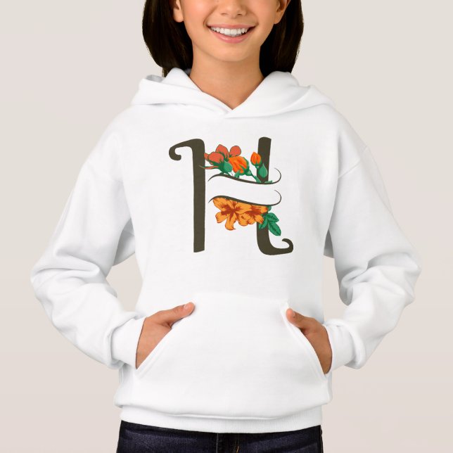 Letra mayúscula Monograma floral H (Anverso)