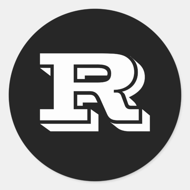 Letra mayúscula R grandes Pegatinas redondos de Ja (Anverso)