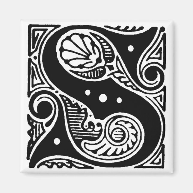 Letra mayúscula S - imán (Frente)