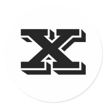 Letra mayúscula X pequeños Pegatinas redondos de J