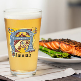 Letra medieval azul y marfil rojo iluminada A