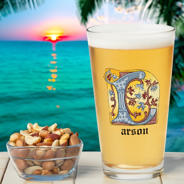 Letra medieval azul y marfil rojo iluminada L (Subido por el creador)