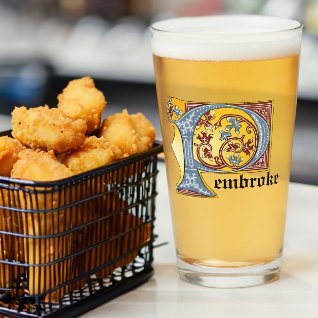 Letra medieval azul y marfil rojo iluminada P (Subido por el creador)