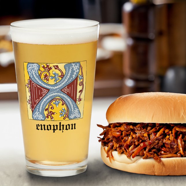 Letra medieval azul y marfil rojo iluminada X (Subido por el creador)