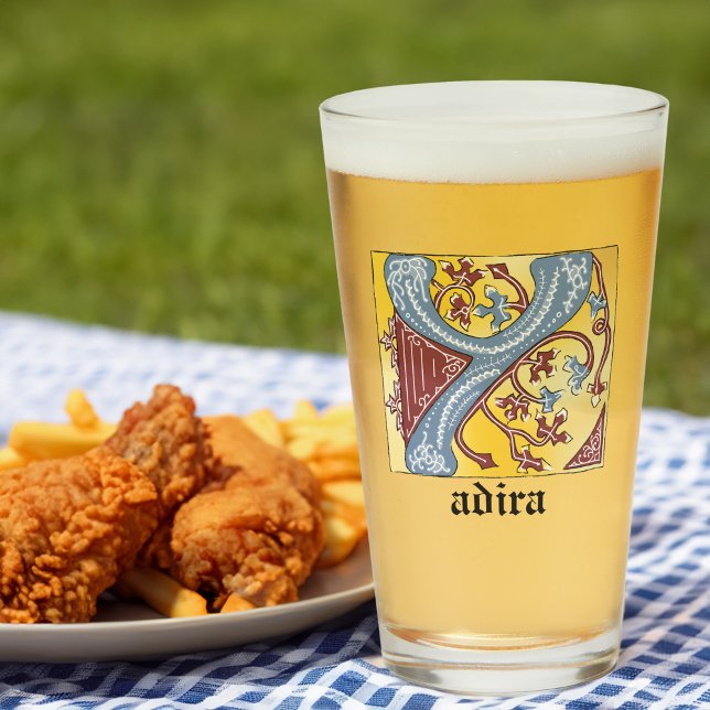 Letra medieval azul y marfil rojo iluminada Y (Subido por el creador)