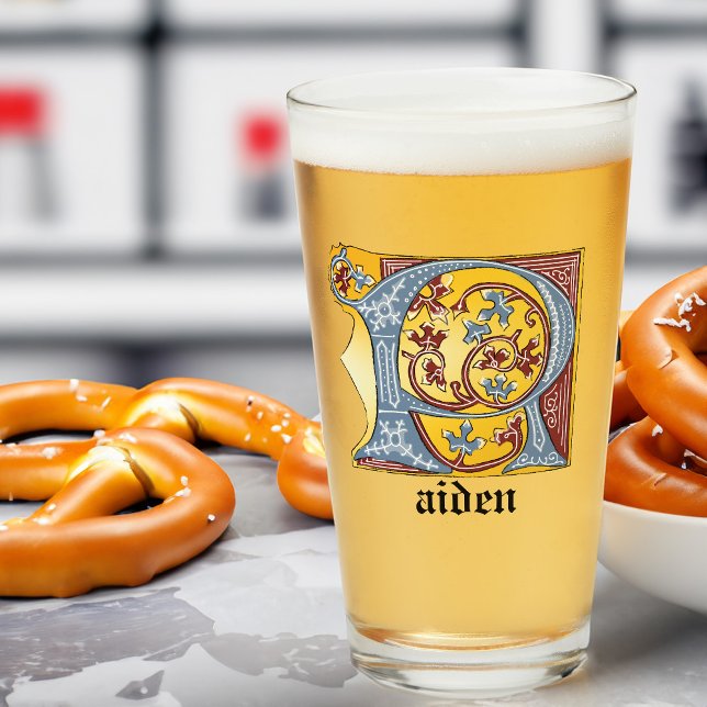 Letra medieval azul y roja marfil iluminada R (Subido por el creador)