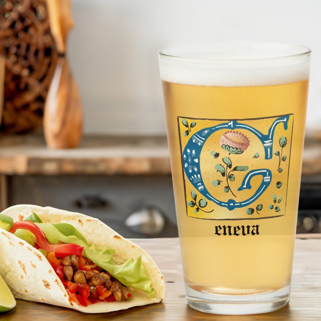 Letra medieval floral iluminada con letra G monogr (Subido por el creador)