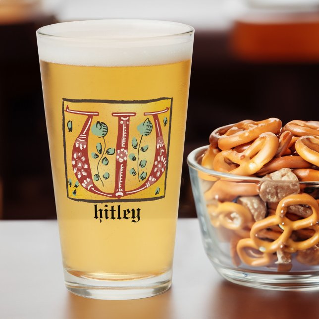 Letra medieval floral iluminada con monograma W (Subido por el creador)