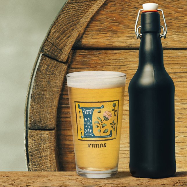 Letra medieval floral iluminada L monograma (Subido por el creador)