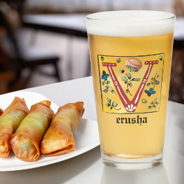 Letra medieval floral iluminada/monograma