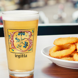 Letra medieval floral iluminada Monograma B