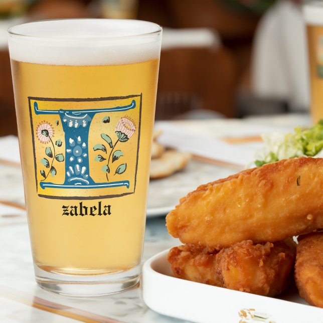 Letra medieval floral iluminada monograma I (Subido por el creador)