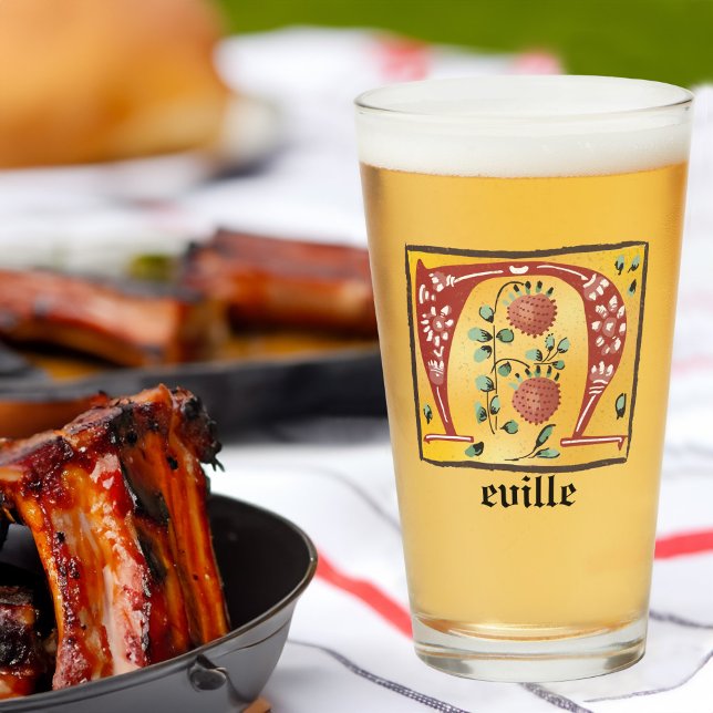 Letra medieval floral iluminada N Monograma (Subido por el creador)