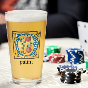 Letra medieval floral iluminada o monograma