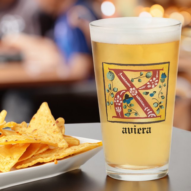 Letra medieval floral iluminada x monograma (Subido por el creador)