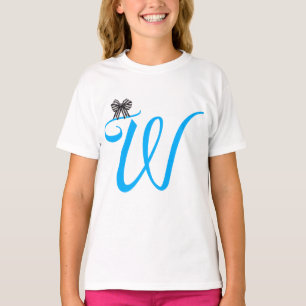 Letra minúscula monograma con camiseta para niños
