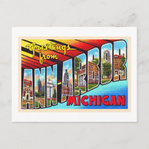 Letra minúscula postal grande de Ann Arbor Michiga