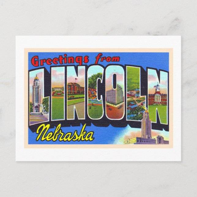 Letra minúscula postal grande de Lincoln Nebraska  (Anverso)